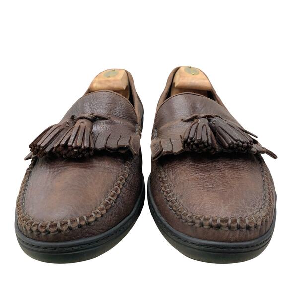 Bragano Loafers Mens 11.5M Brown Leather Tassel Kiltie Moccasin Made in Italy main image 5